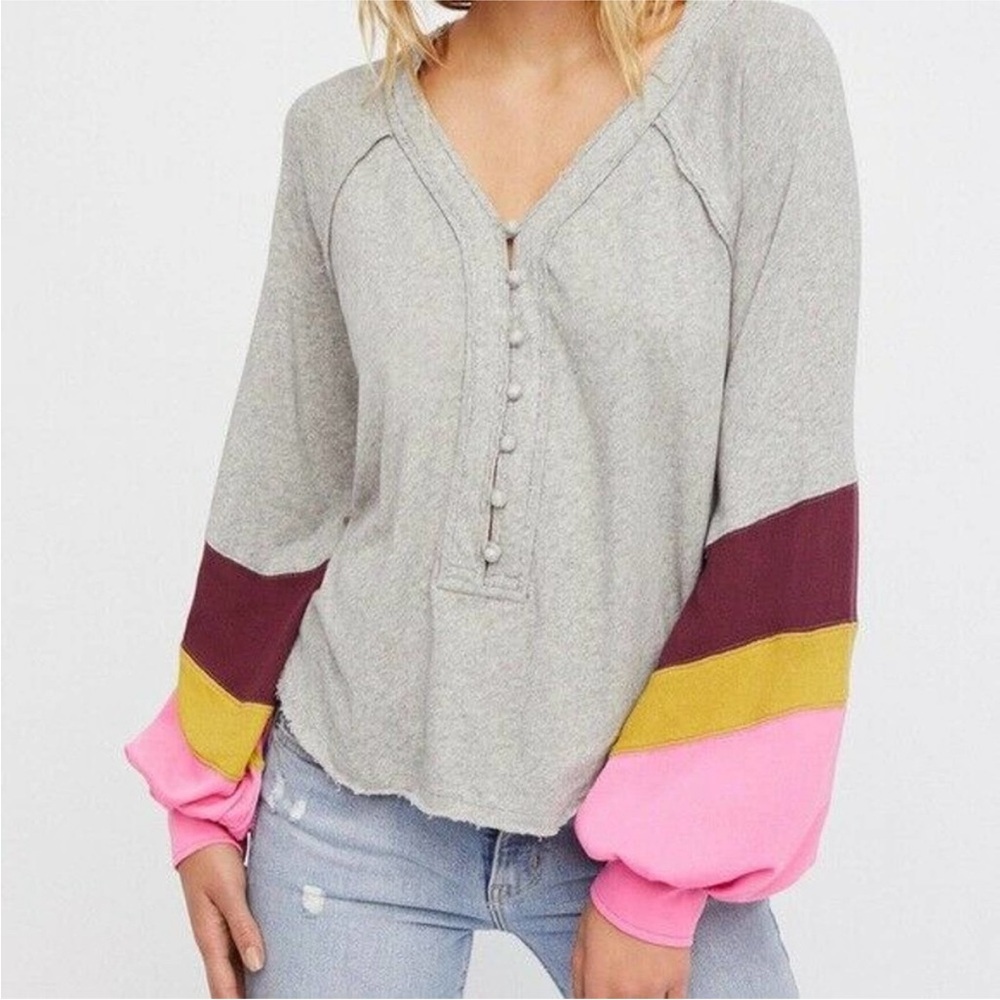 Free People We the Free Winter Sun Balloon Sleeve Blouse
